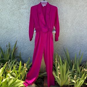 Laura & Jayne Collection Vintage Fushia Pink Retro Romper Jumpsuit